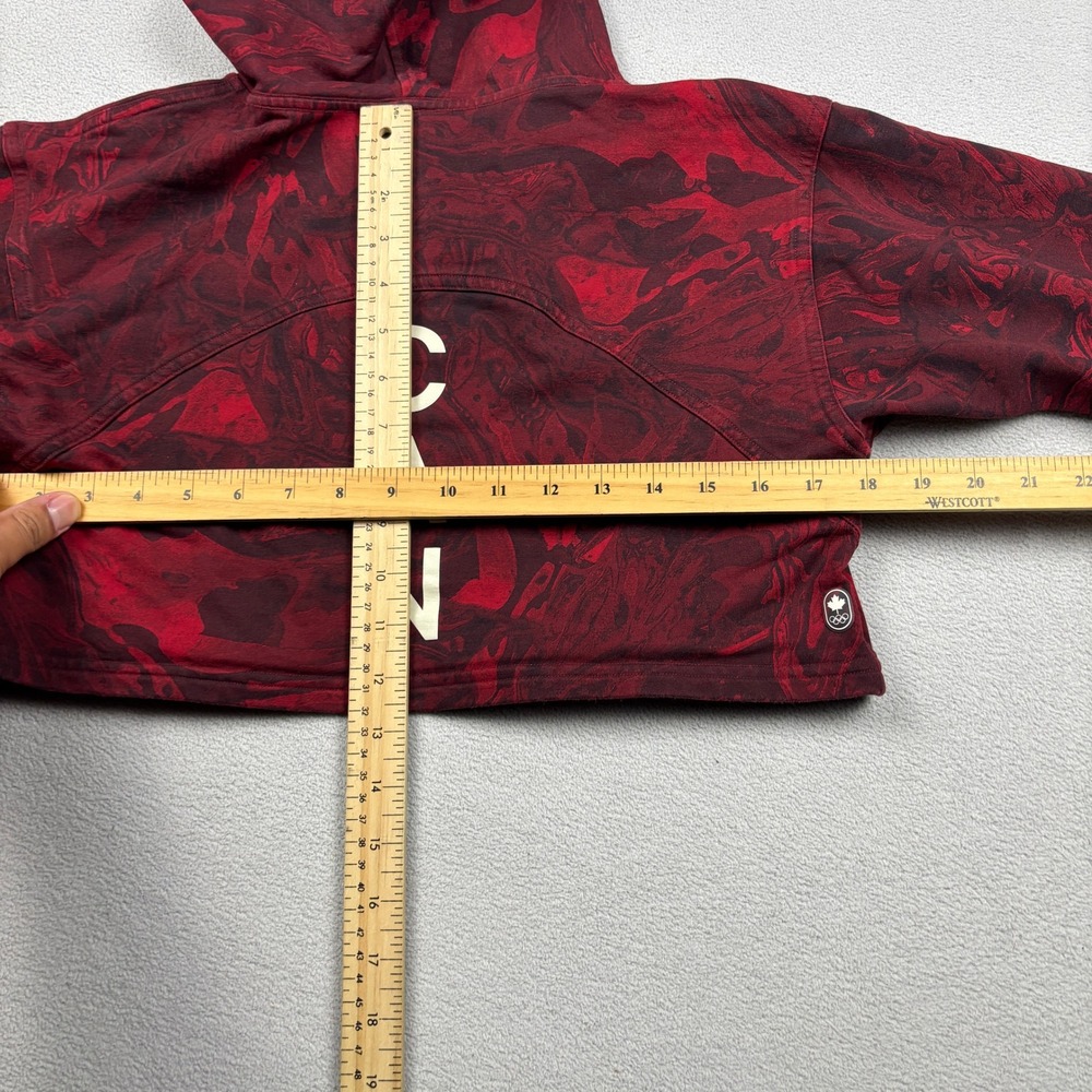 Lululemon Team Canada All Yours Cropped Hoodie Womens Red Marble Swirl Olympic - Picture 5 of 5